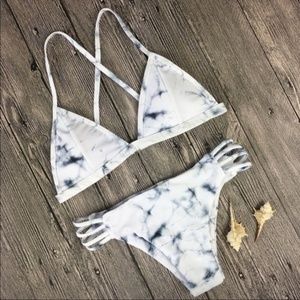 Marble Patterned Bikini Set